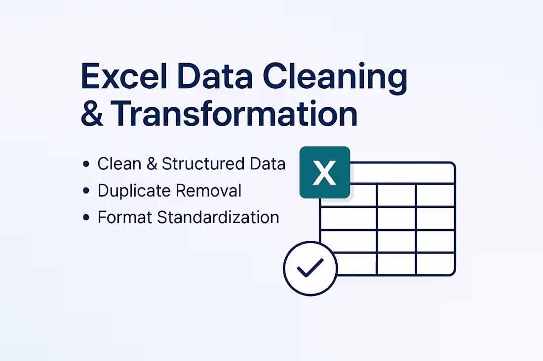 Cover image for Excel Data Cleaning & Transformation for Business Reporting