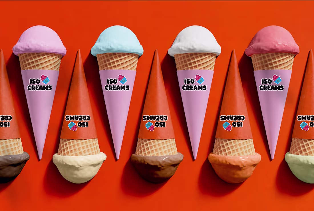 Cover image for 3d Mockup Of ISO CREAMS BRAND { This Brand Sells Ice Creams }
