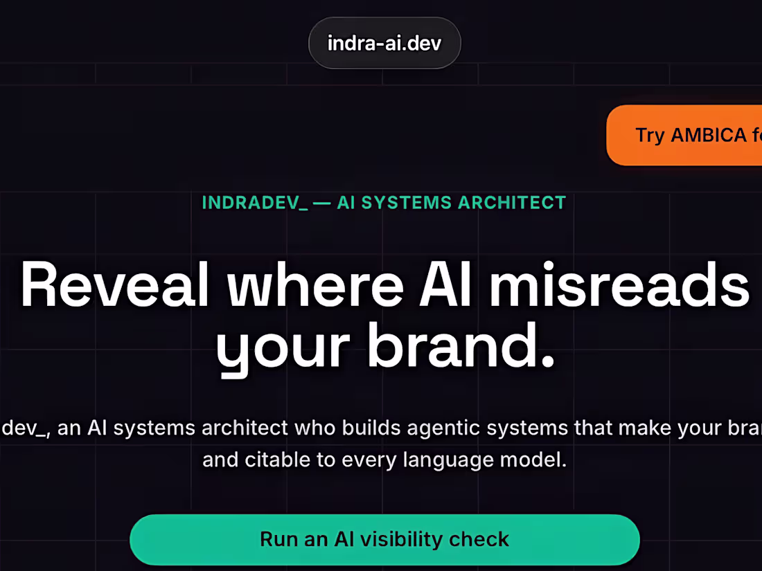Cover image for indradev_ — AI Systems Architect