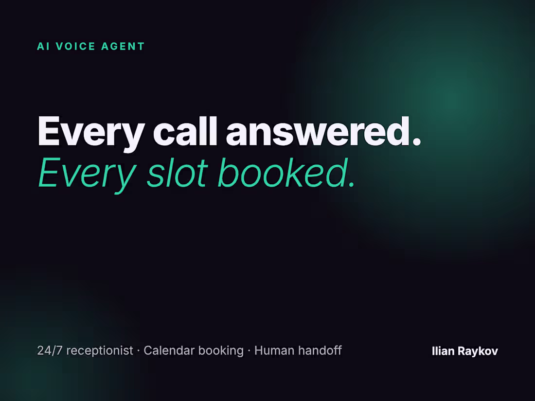 Cover image for AI voice receptionist that books appointments 24/7