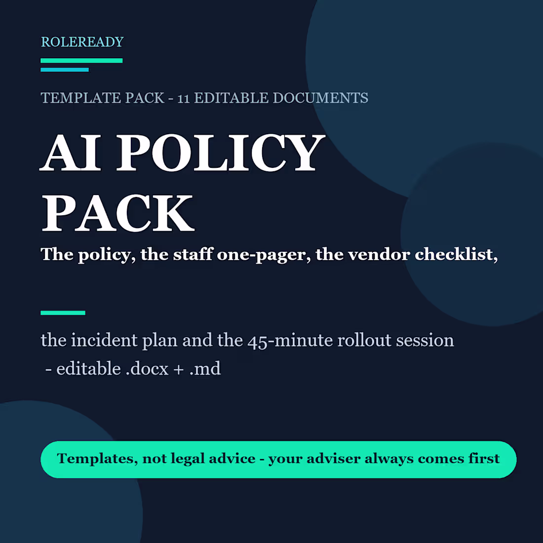 Cover image for RoleReady AI Policy Pack — Editable Workplace Templates