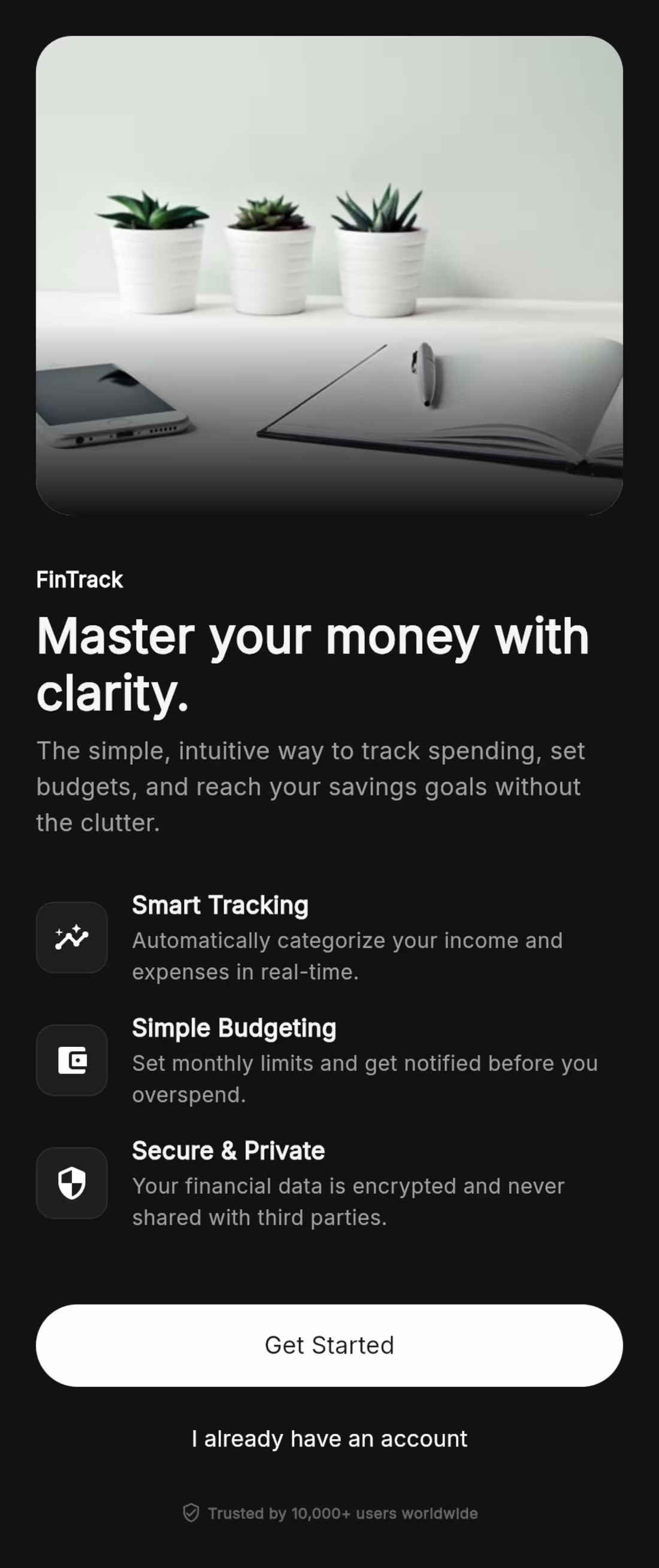 Cover image for FinTrack is a high-fidelity mobile
