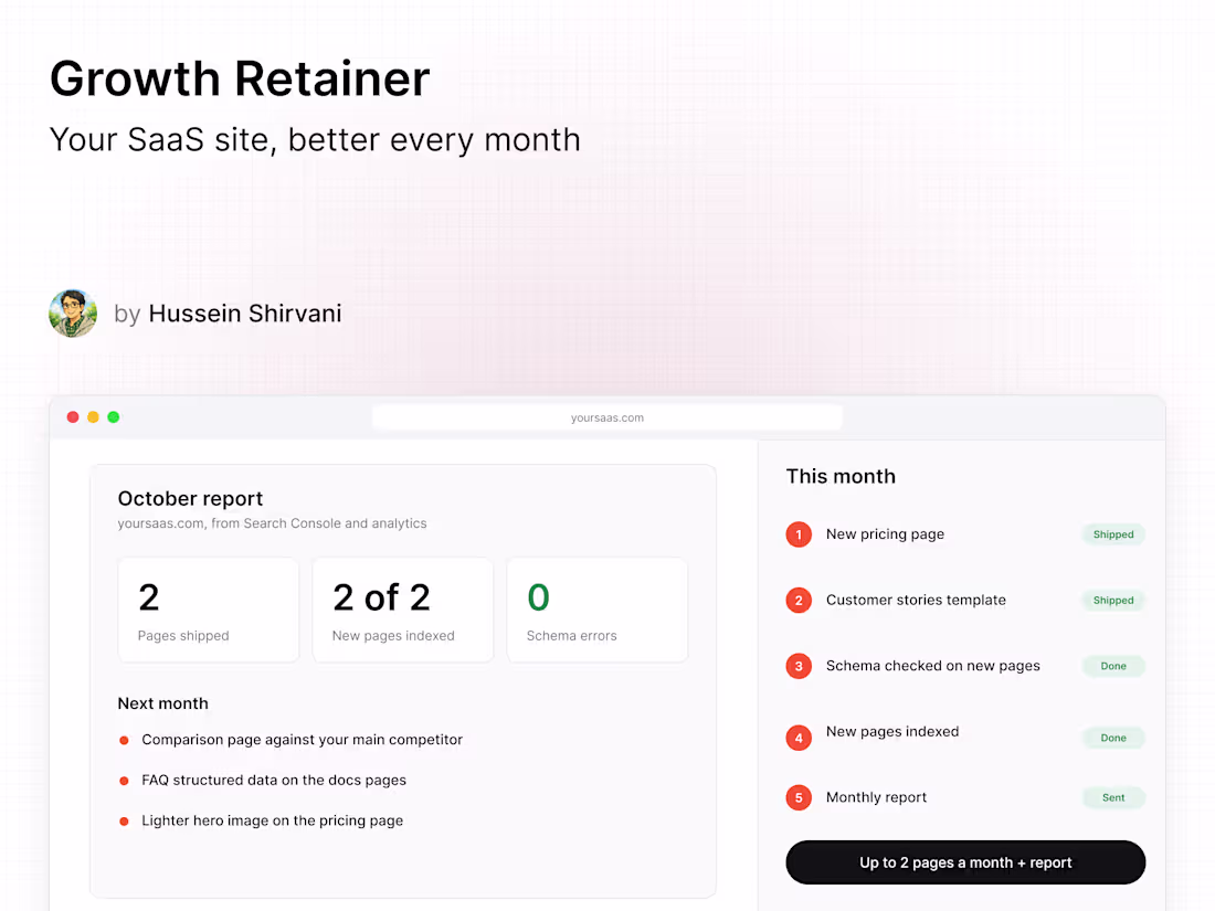 Cover image for Growth Retainer for SaaS Sites