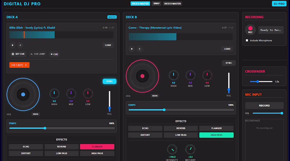 Cover image for DJ Flux – Full-Stack Interactive