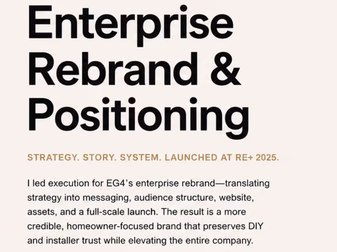 Cover image for Enterprise Rebrand & Positioning