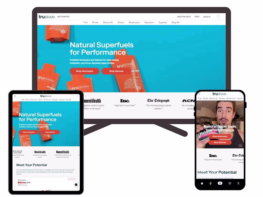 Cover image for TruBrain: Shopify Rebuild for Higher Conversions