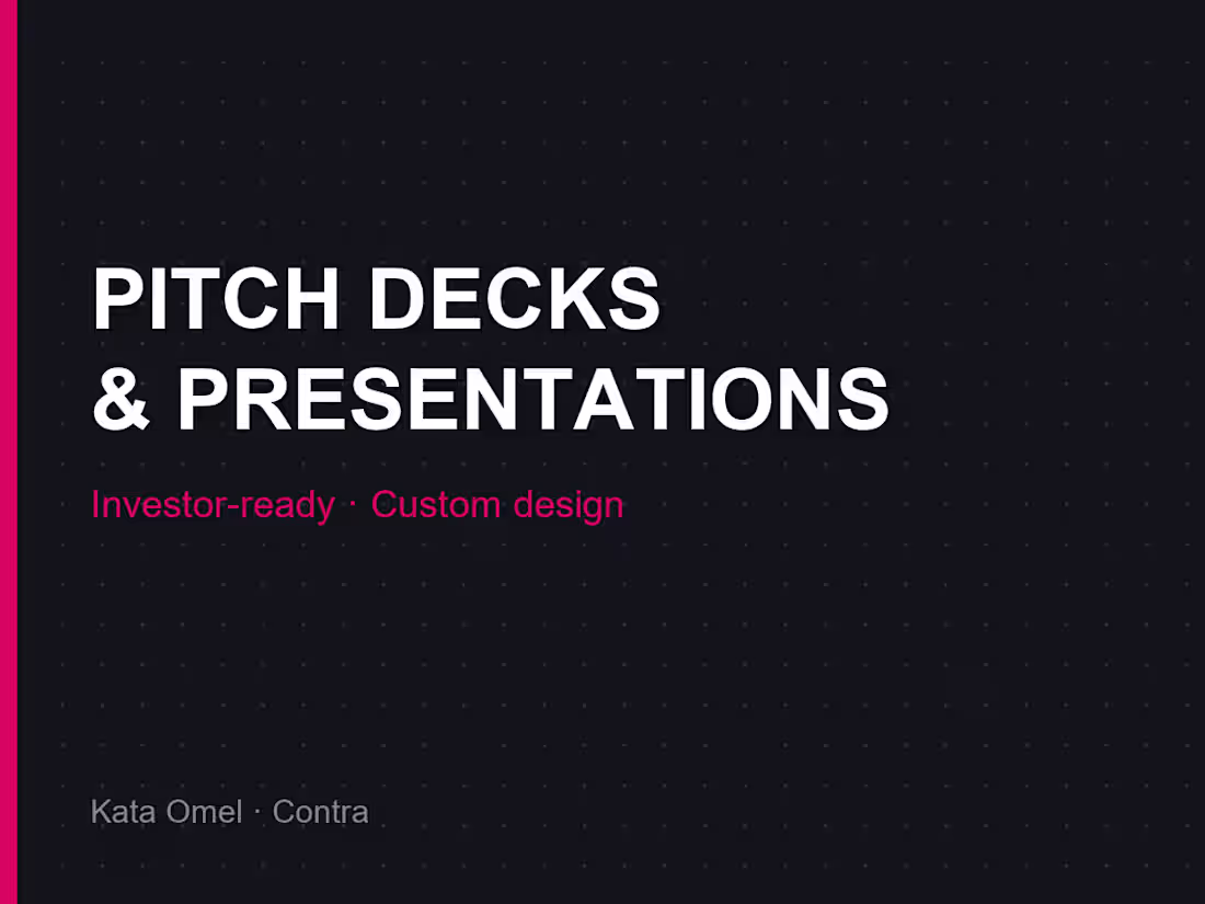 Cover image for Investor Pitch Deck & Presentation Design