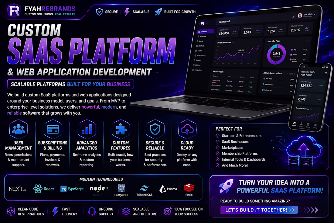 Cover image for SaaS Platform & Web Application Development