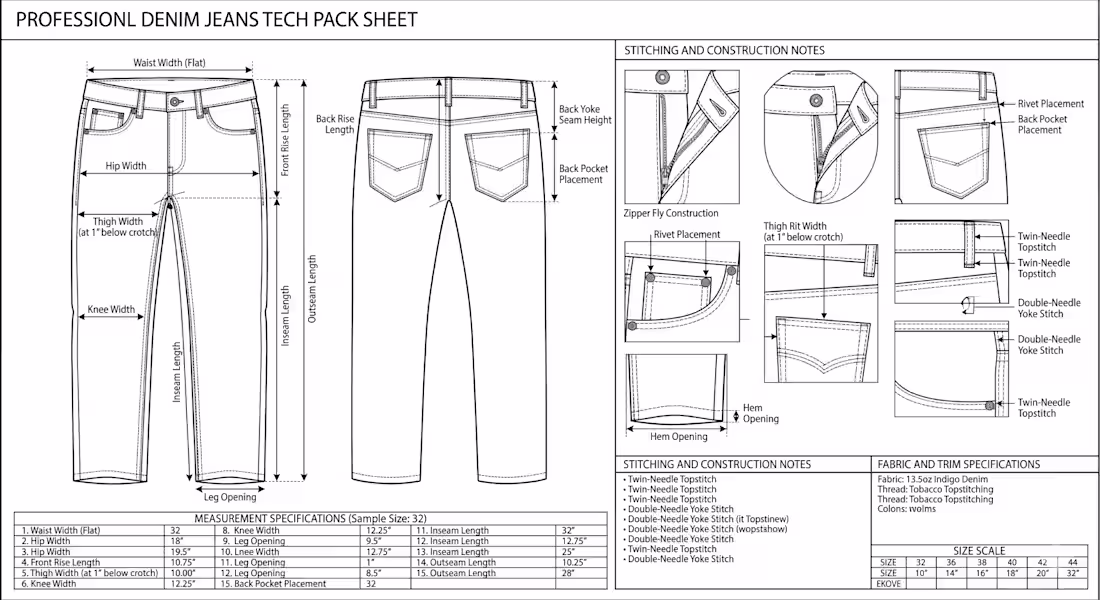 Cover image for Professional Denim Pant Tech Pack