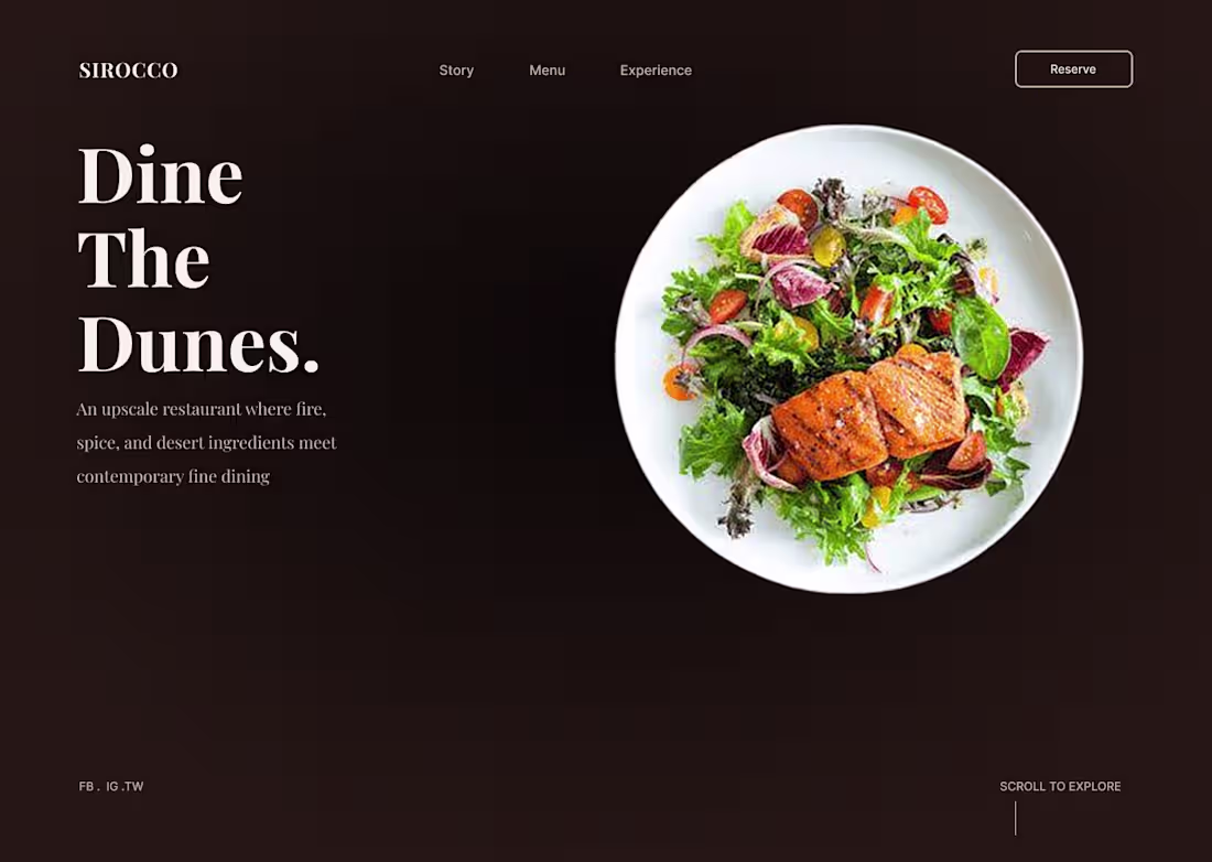 Cover image for Sirocco - Luxury Restaurant Landing Page UI