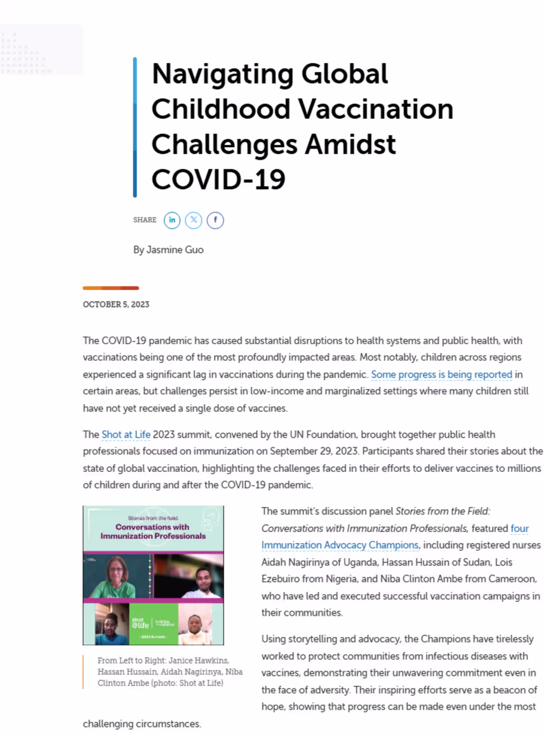 Cover image for Global Health Blog Post