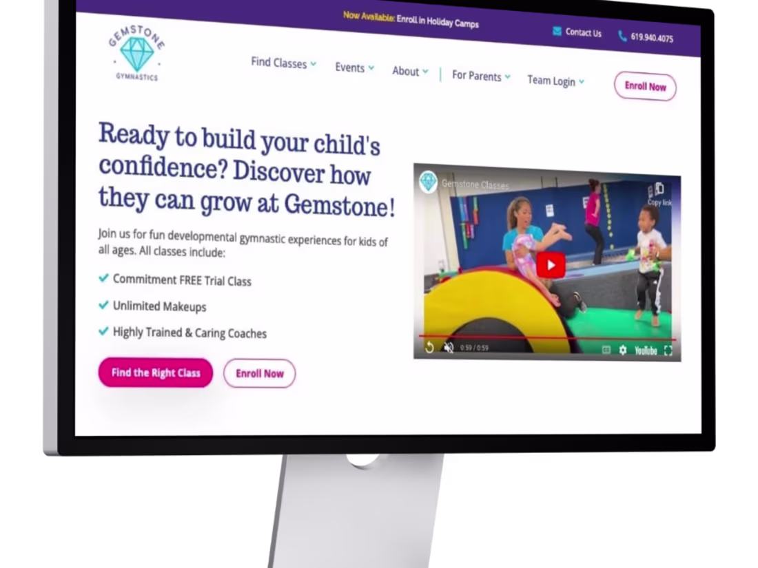Cover image for Gemstone Gymnastics needed a website