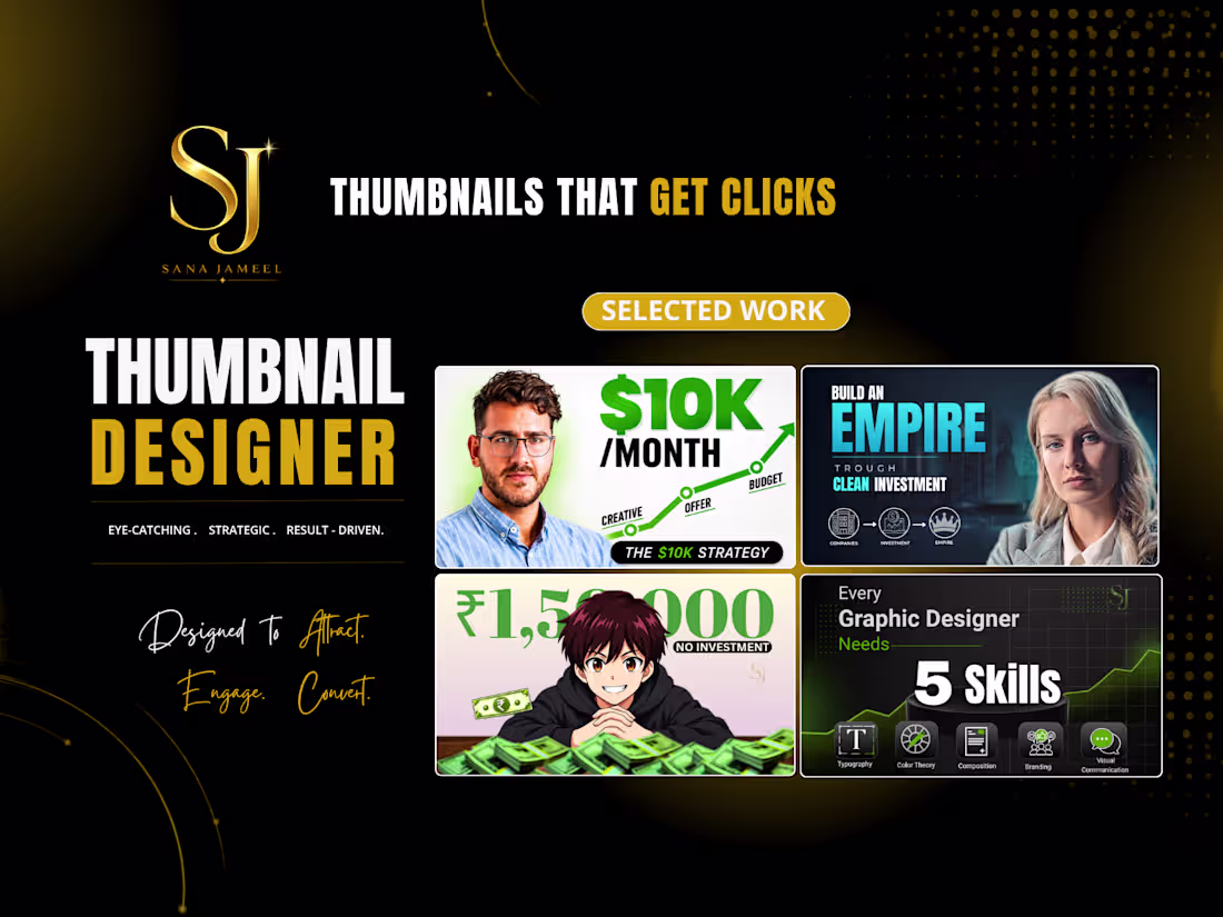 Cover image for Creative, high-converting YouTube thumbnails designed