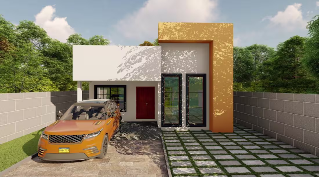 Cover image for 2 bedrooms 3D  House plan. 