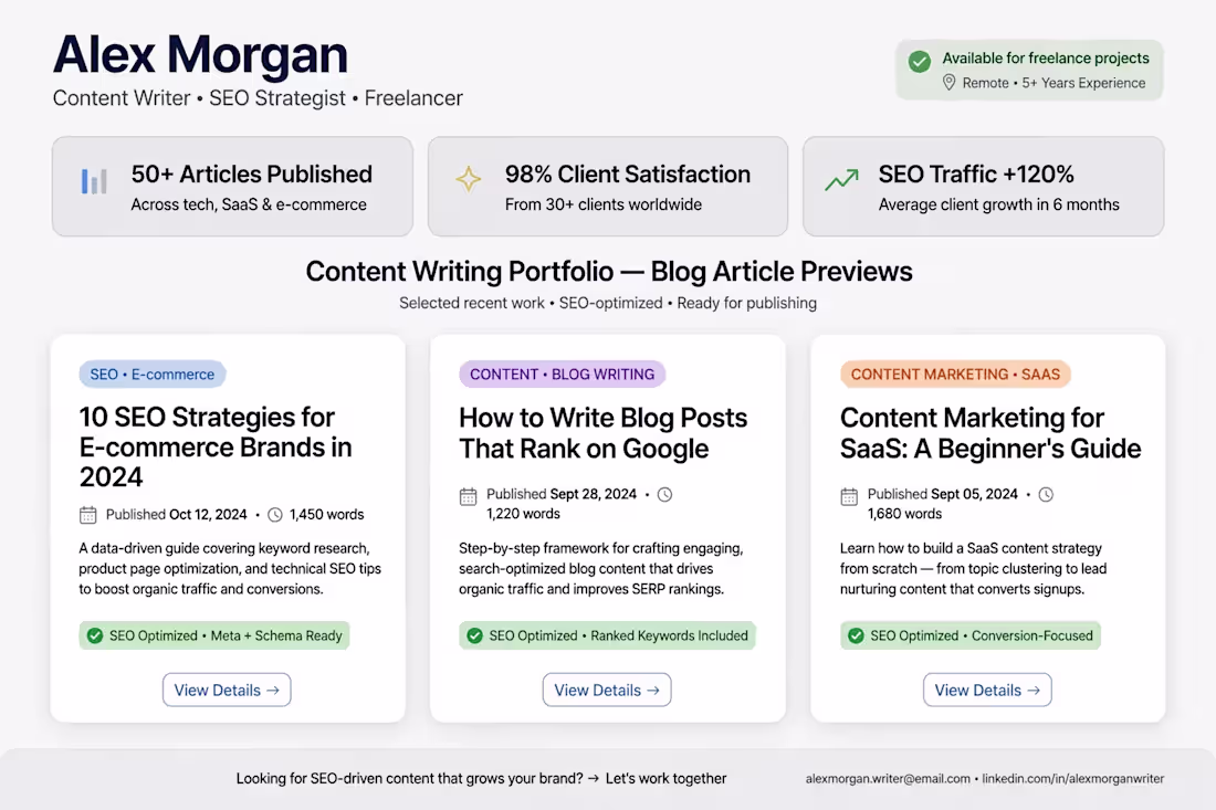 Cover image for Title: SEO Blog Articles for