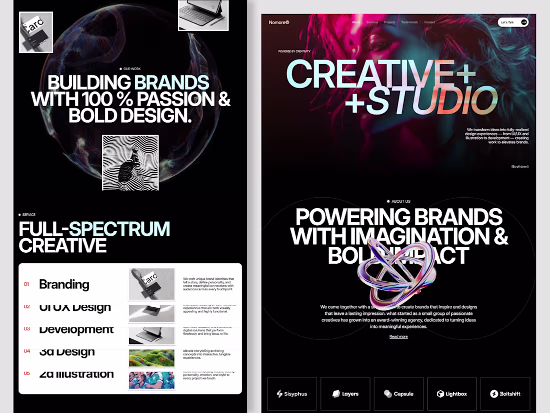 Cover image for Nomore - Portfolio & Agency Website