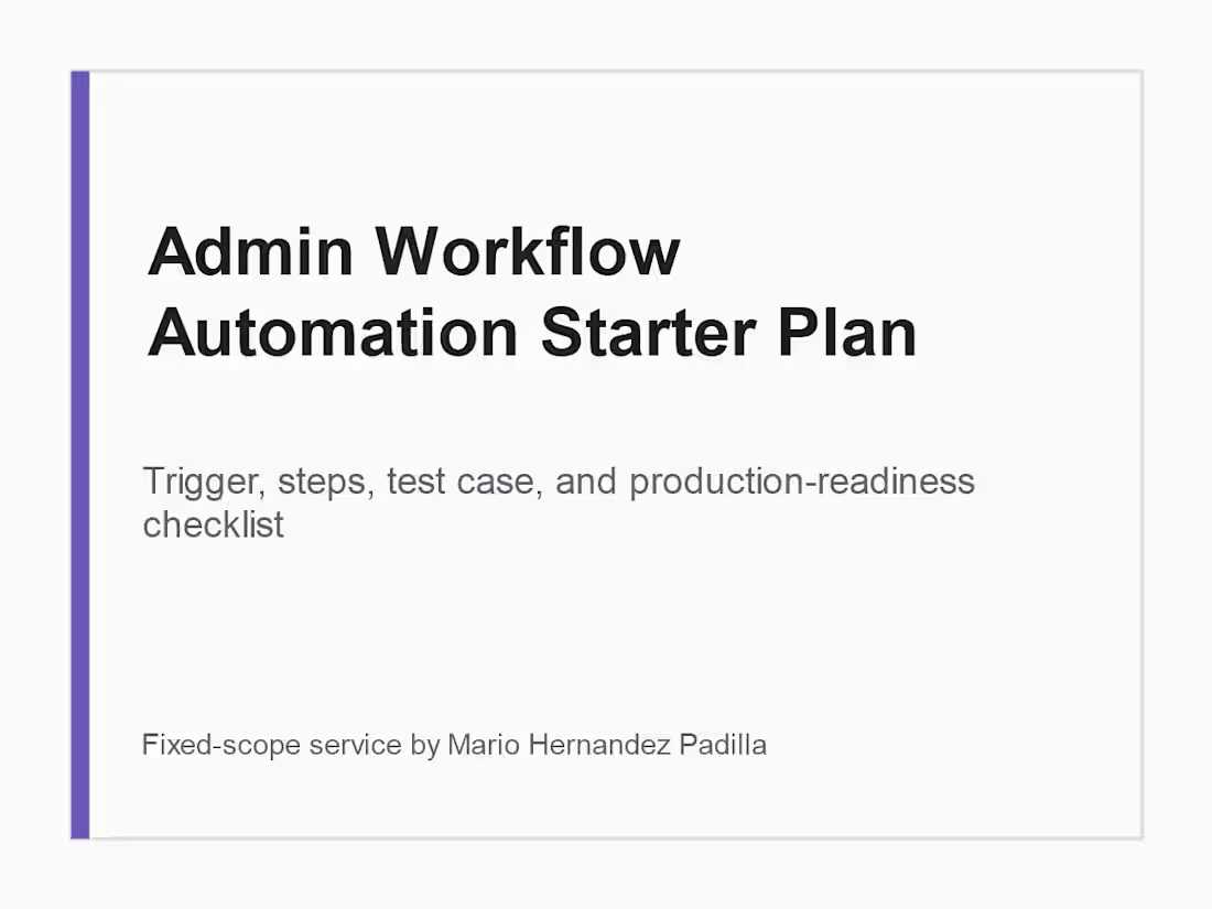 Cover image for Admin Workflow Automation Starter Plan