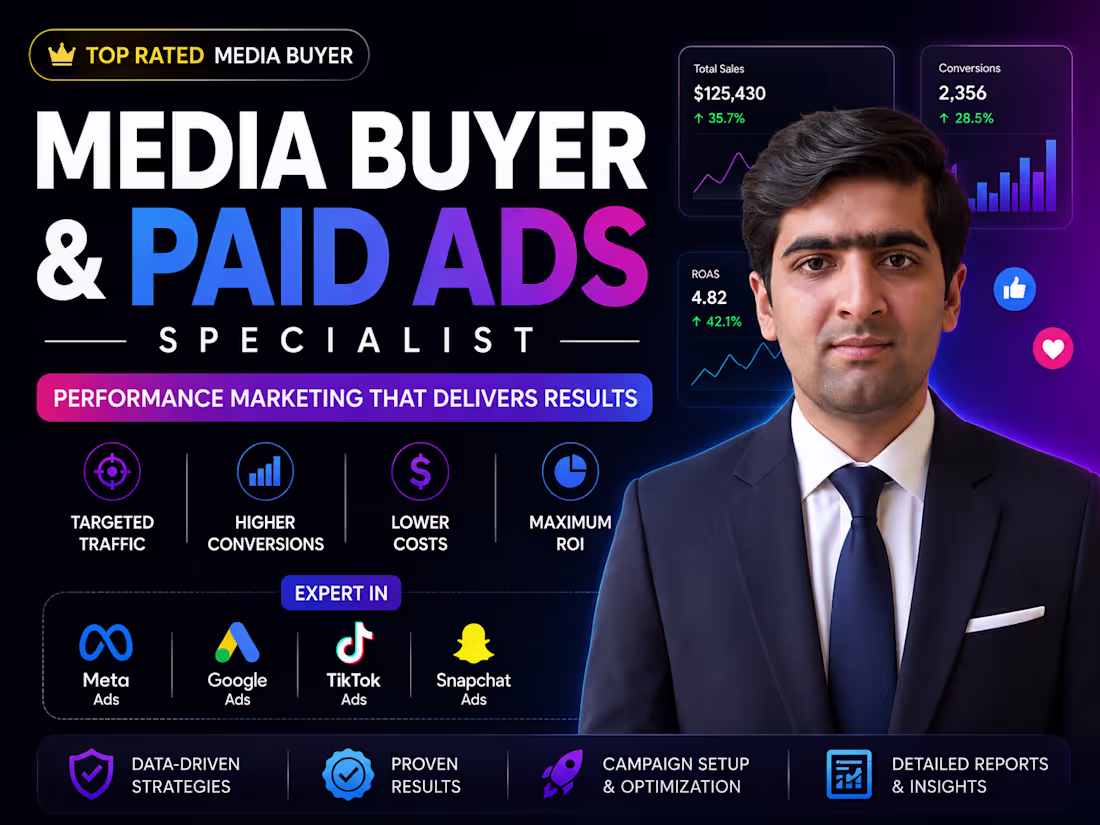 Cover image for Media Buyer & Paid Ads Specialist | Performance Marketing