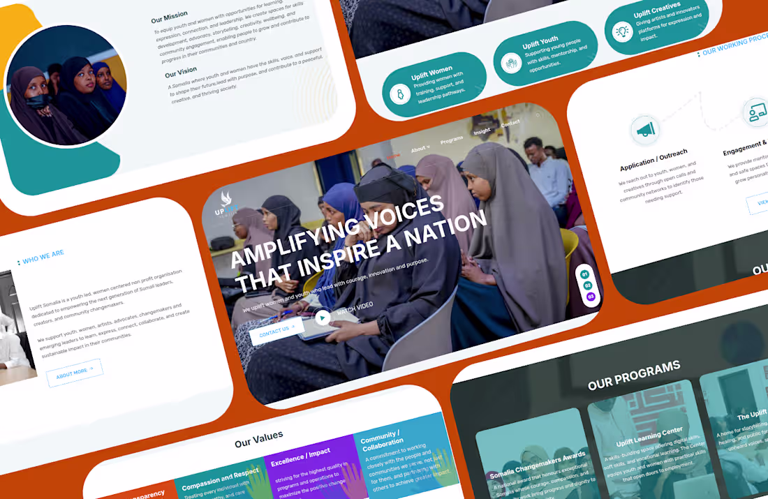 Cover image for Uplift Somalia Nonprofit Website
