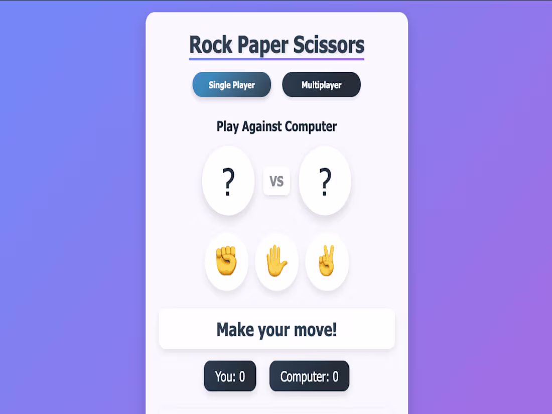 Cover image for Rock Paper Scissors Game
An interactive,