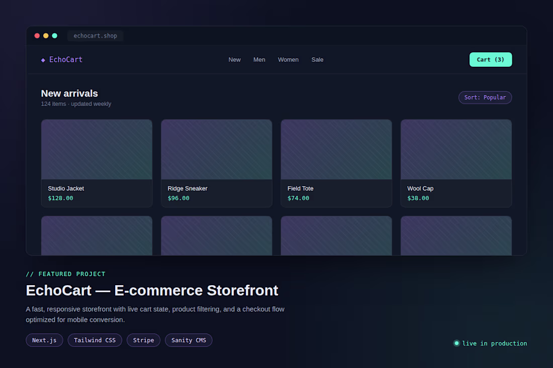 Cover image for Echo Cart Dashboard 