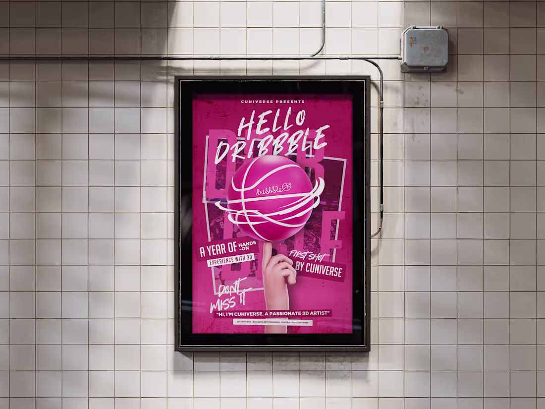 Cover image for 3D Character & Poster: For Dribbble Shoot