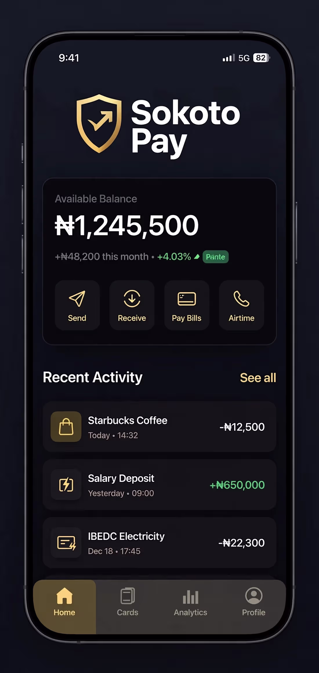 Cover image for SOKOTO PAY - Fintech Mobile App UI