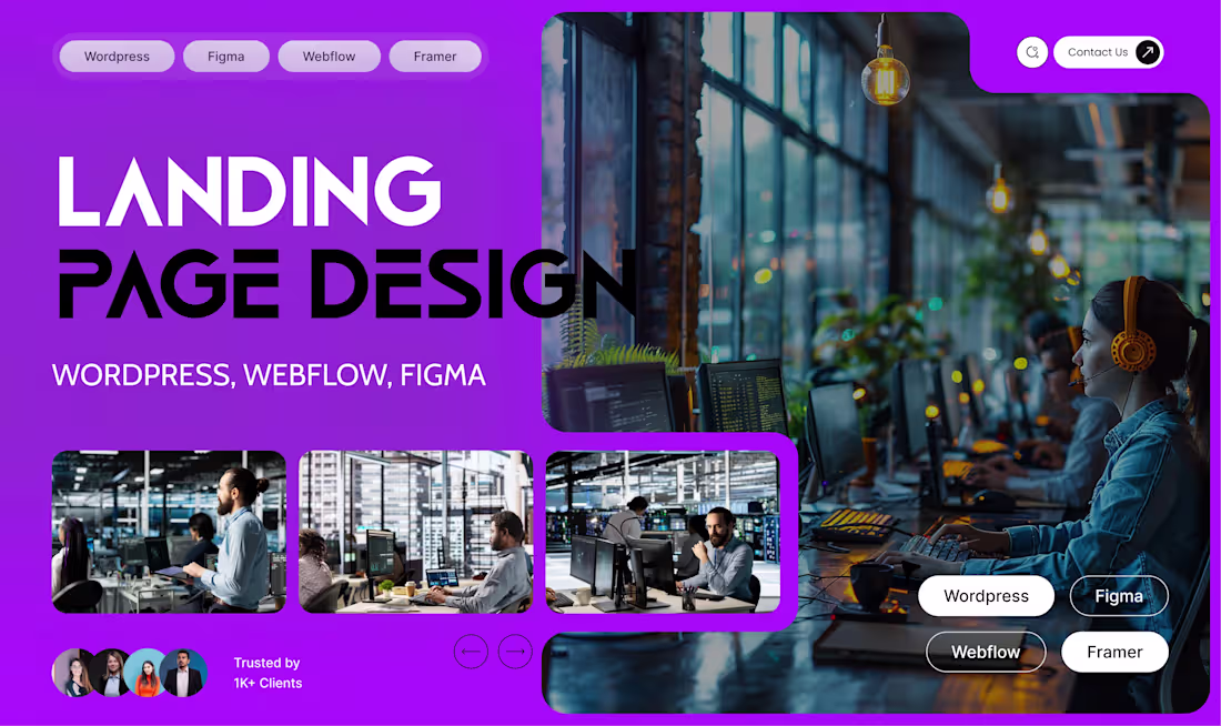 Cover image for I will create landing pages in Figma, Webflow & WordPress