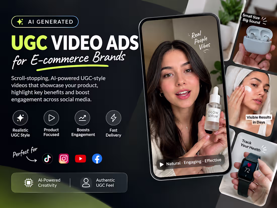 Cover image for AI UGC Video Ads for E-commerce Brands.