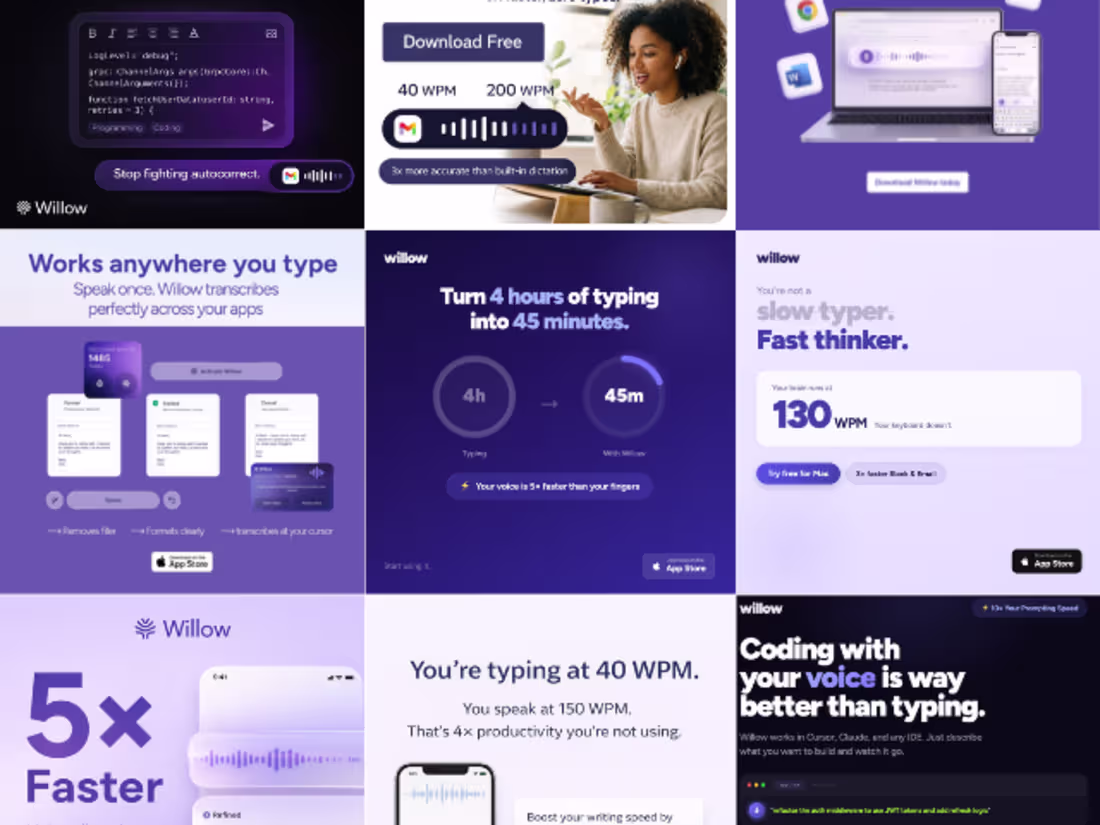 Cover image for Static Ad Briefing for Willow (AI Voice Transcription)