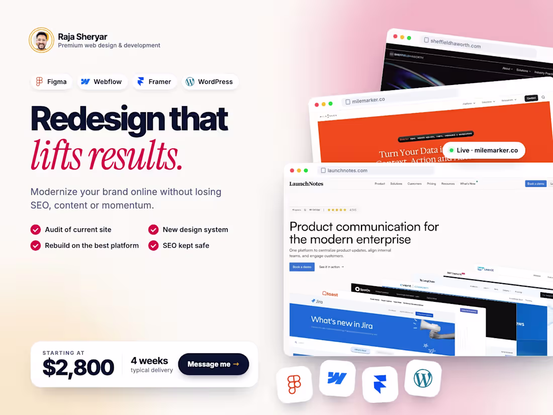 Cover image for Website Redesign for SaaS, Startups & Brands