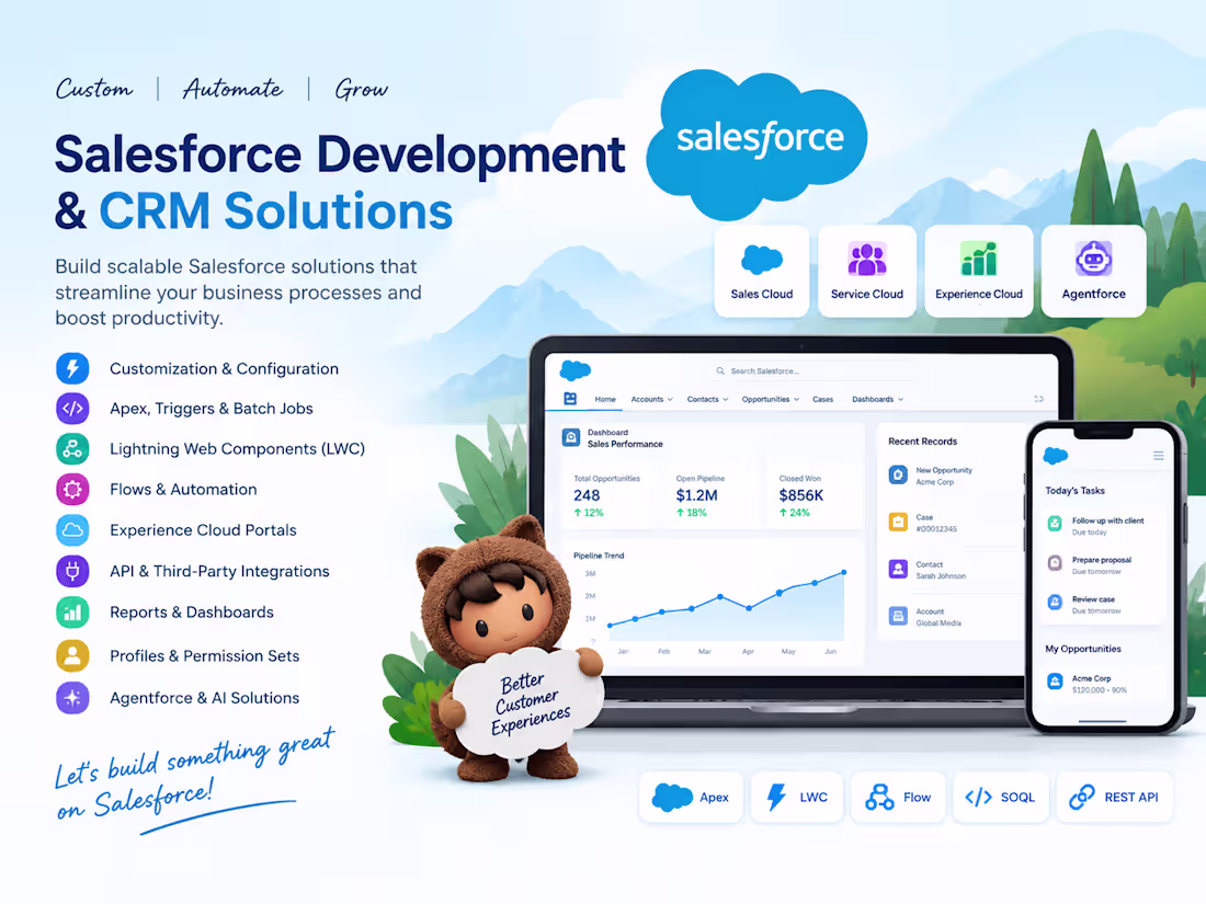 Cover image for Salesforce Development: Apex, LWC, Flows & Portals