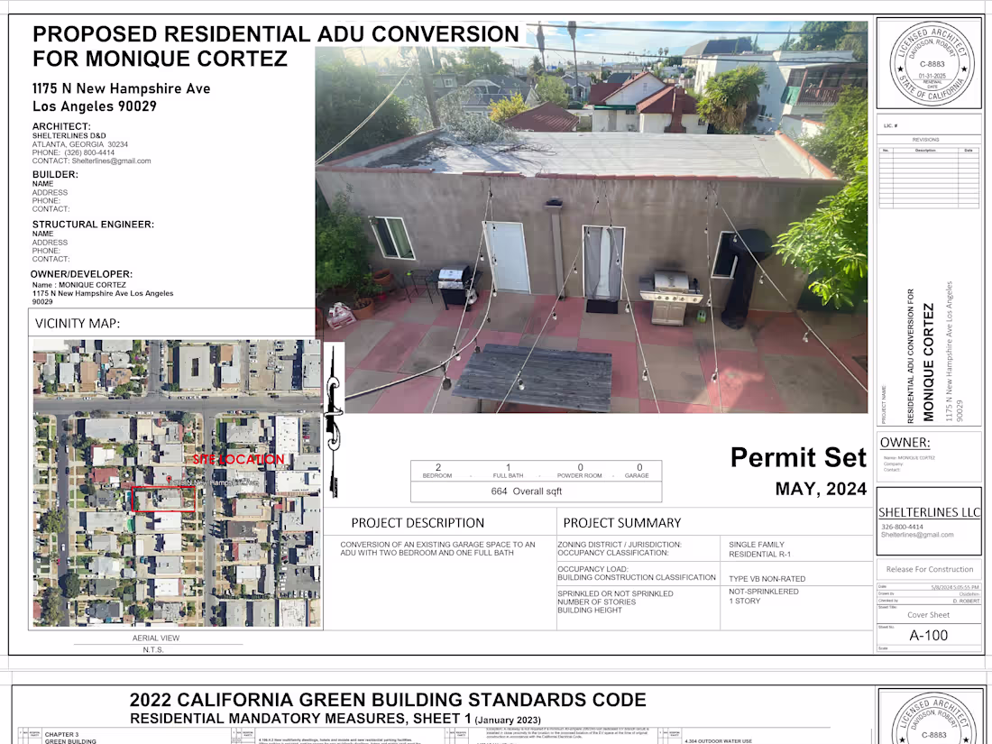 Cover image for PERMIT PLAN SET FOR RESIDENTIAL