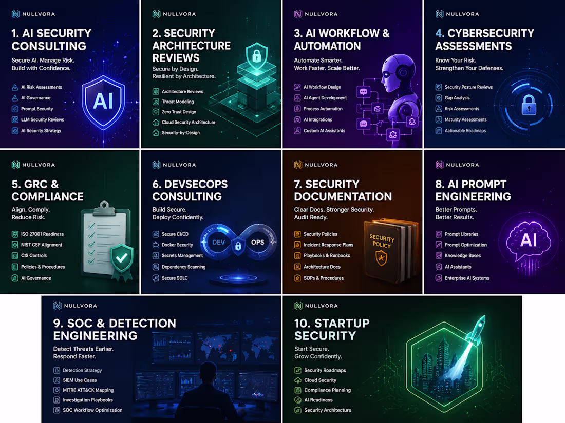 Cover image for AI Security Consulting, AI workflow Automation, Cyber security