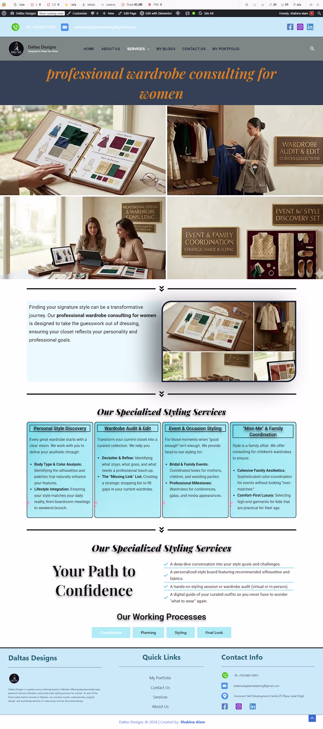 Cover image for I Design services page on WordPress
