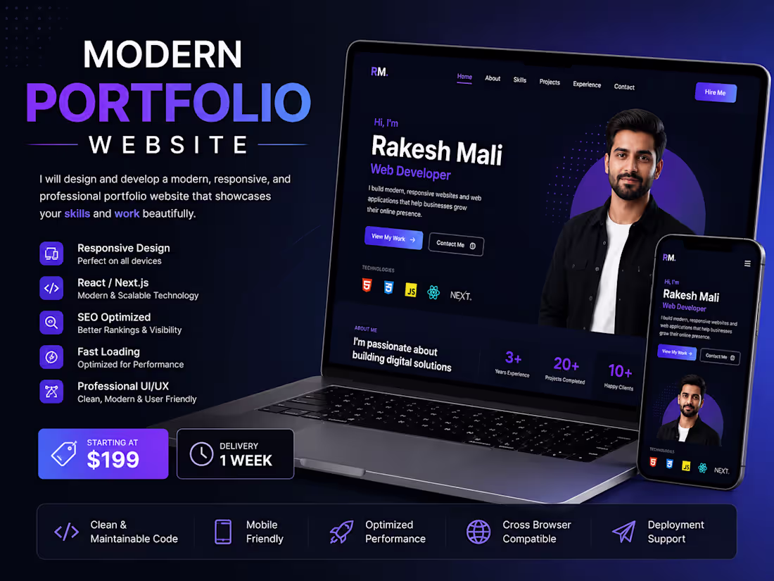 Cover image for I Will Design and Develop a Modern Professional Portfolio Websit