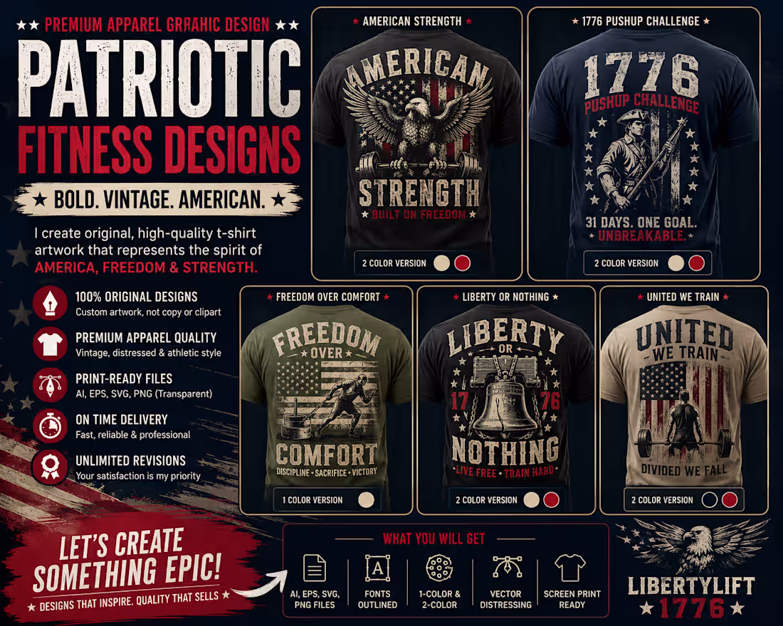 Cover image for 🇺🇸 Premium Apparel Graphic Designer