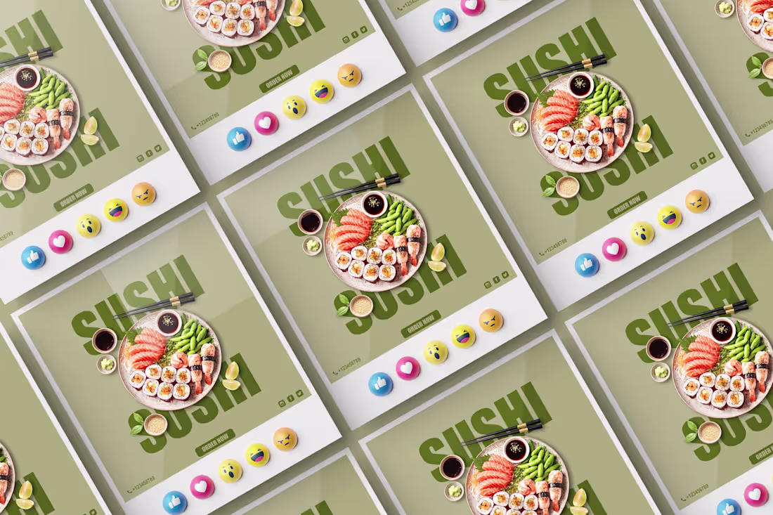 Cover image for Minimalist Sushi Social Media Post