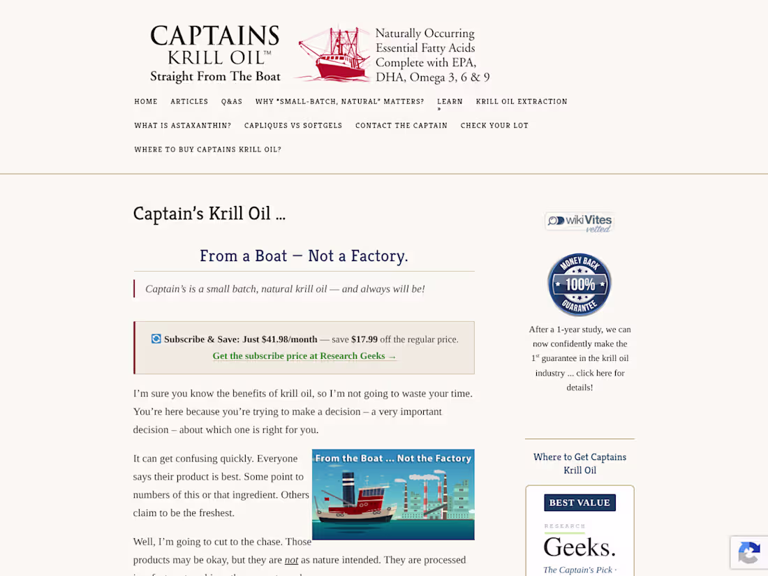 Cover image for Captains Krill Oil, my own