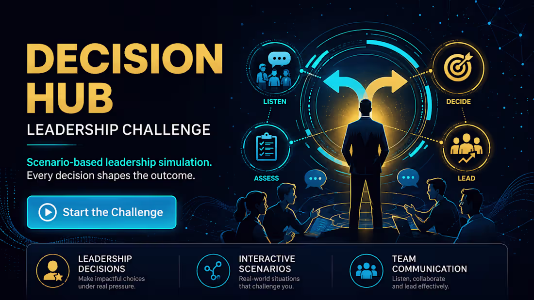 Cover image for Decision Hub: Interactive Leadership Challenge