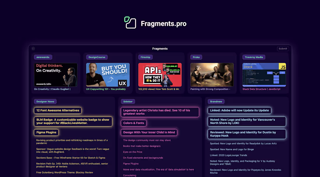 Cover image for Fragments - Design/Art/Tech News Portal