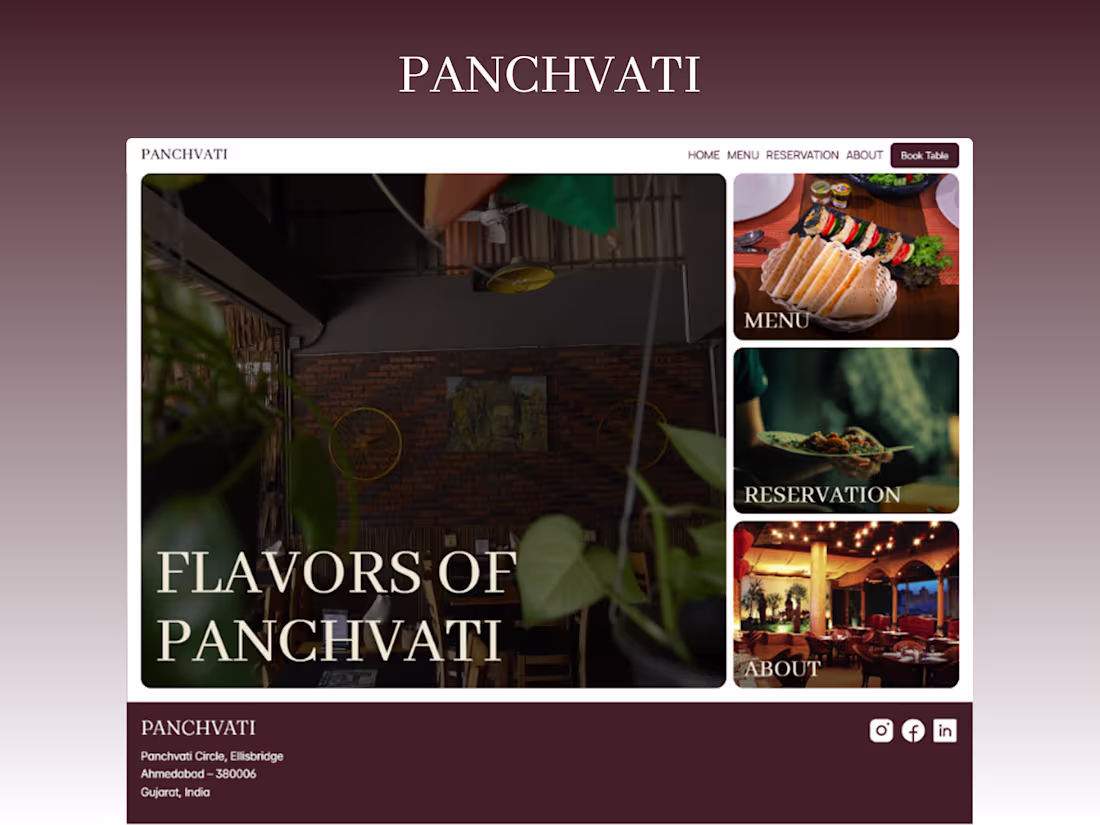 Cover image for PANCHVATI - Elegant Restaurant Website
Preview