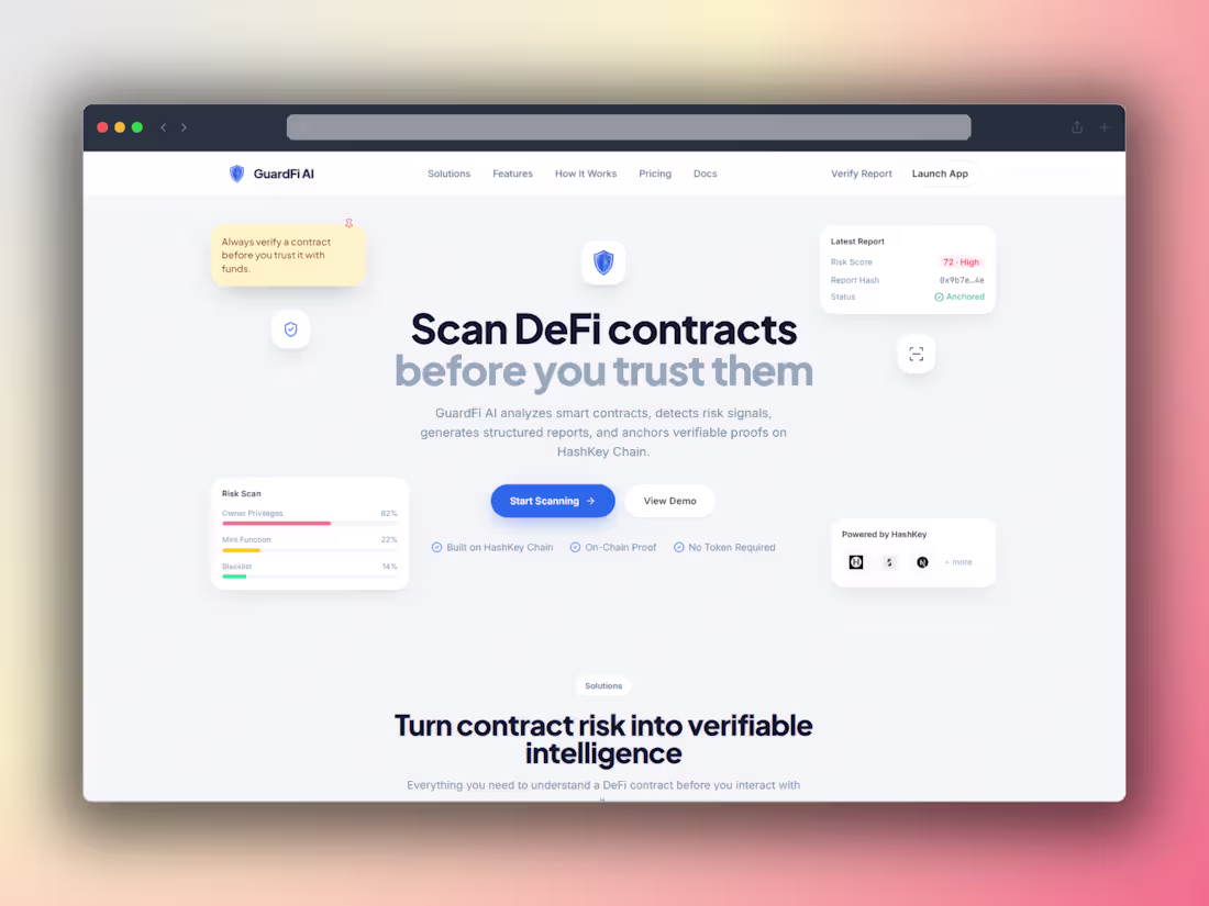 Cover image for GuardFi AI started from a