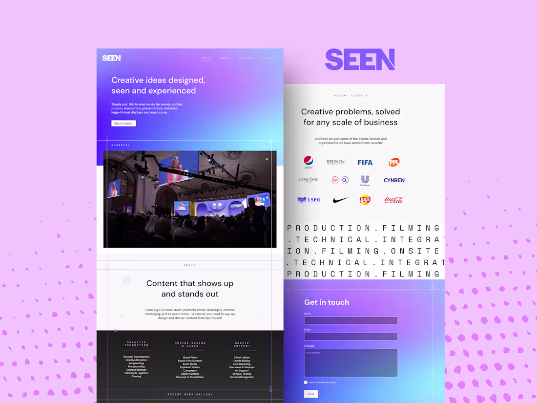 Cover image for Framer Website Development for Seen Media UK