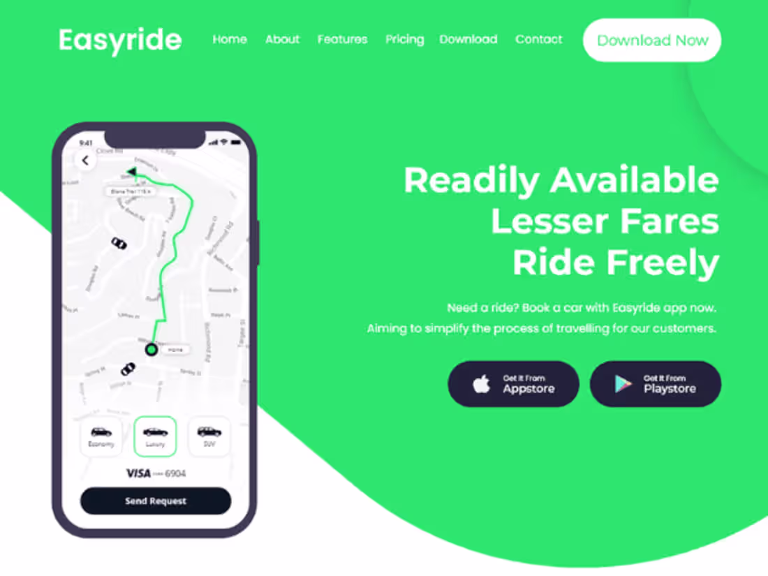 Cover image for Easyride | Landing Page Design