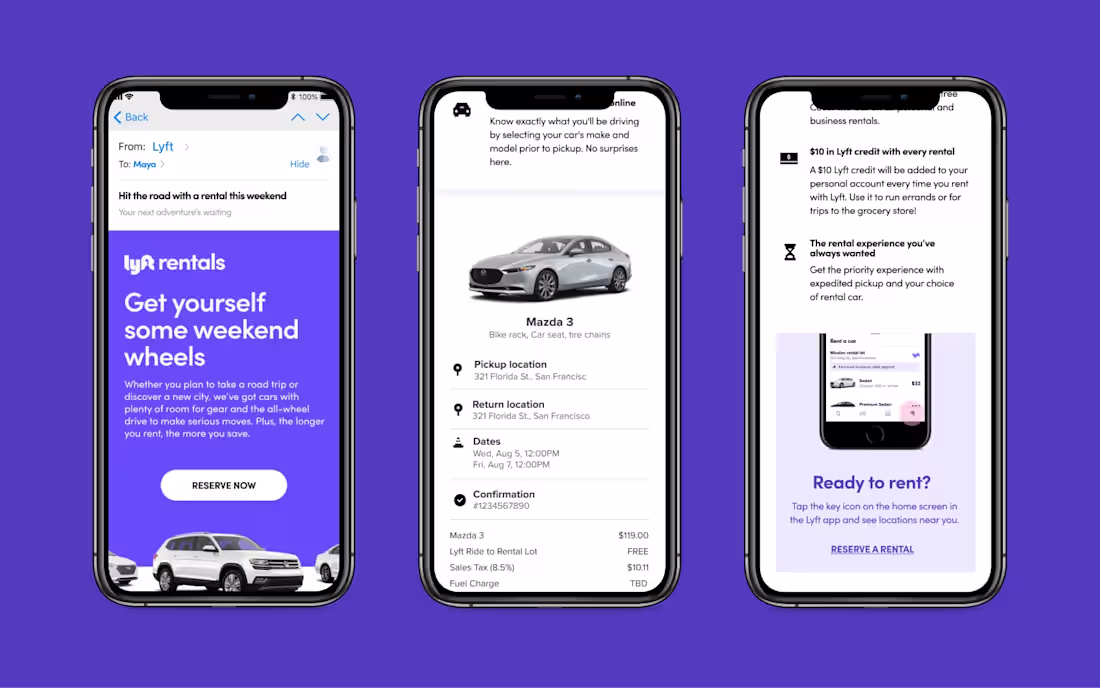 Cover image for Lyft Rentals - Email and Ad Campaign