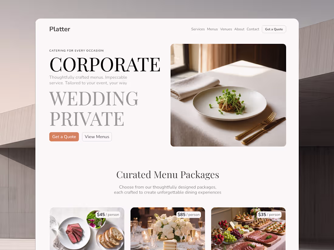 Cover image for New Framer Template for Catering