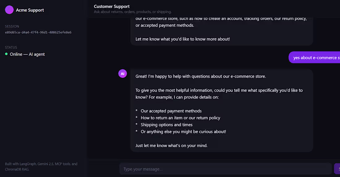 Cover image for AI Chatbot / Support Agent