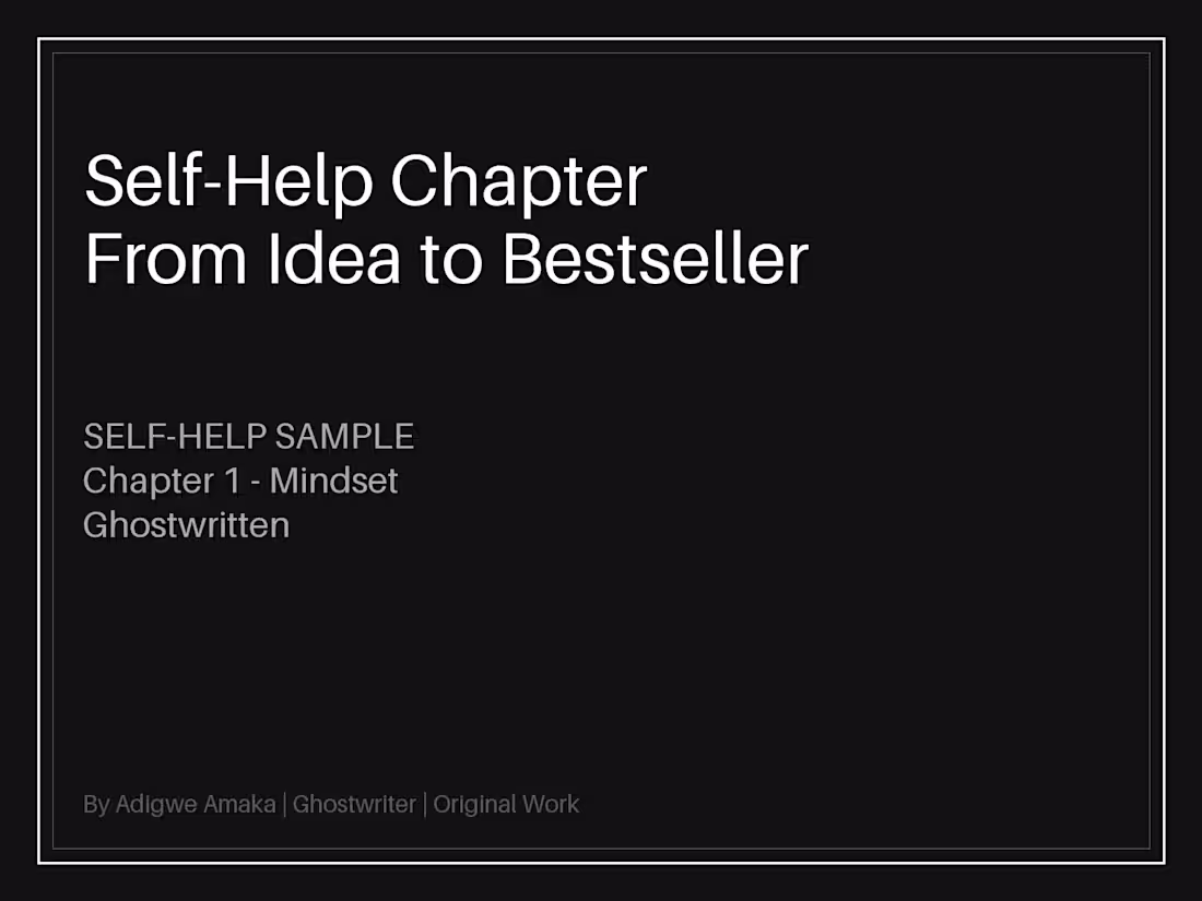 Cover image for Ghostwriting sample by Adigwe Amaka.