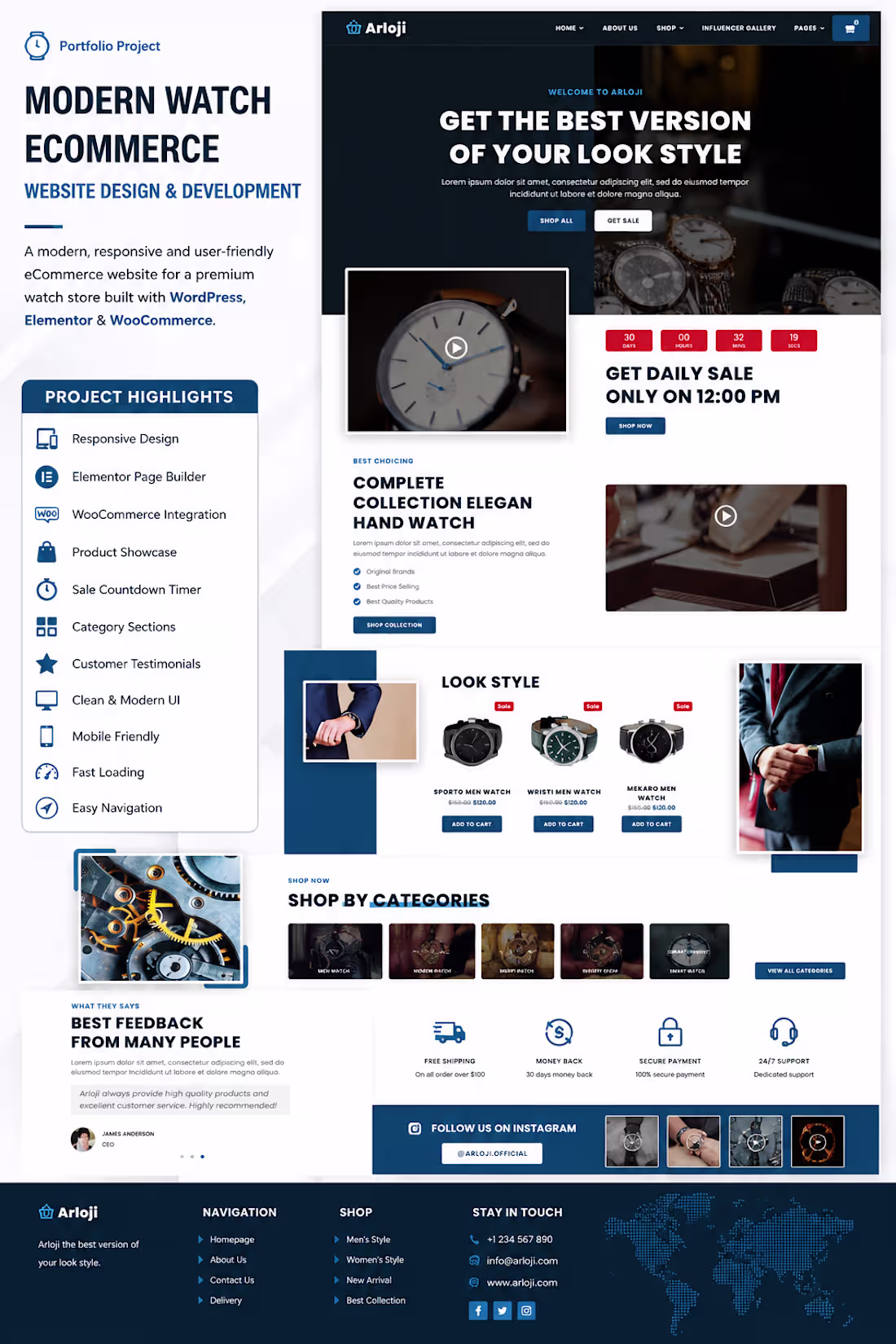 Cover image for Modern Watch eCommerce Website Design